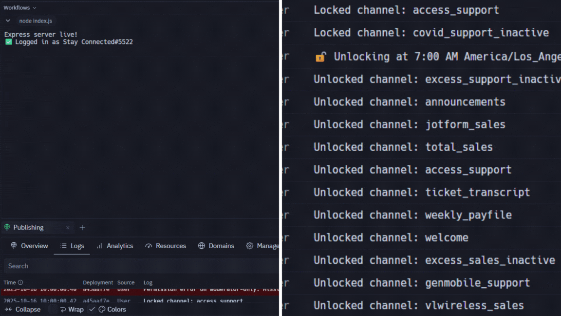 Channel Lock Scheduler